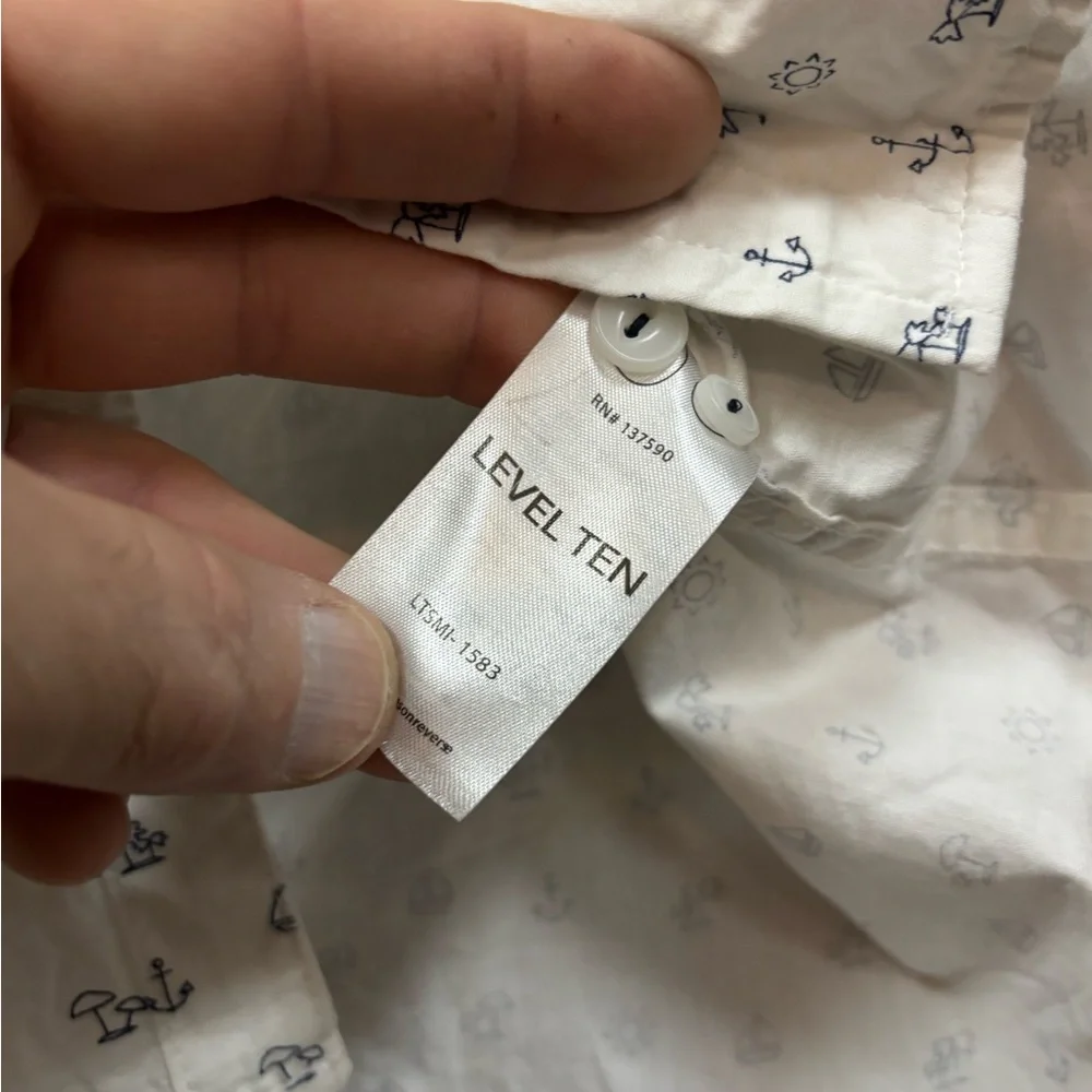 Level Ten Nautical Print Shirt Men’s Large - Picture 4 of 6